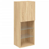 Mobili TV a Muro con LED 4pz Rovere Sonoma Legno truciolato