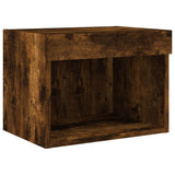 Mobili TV a Muro con LED 5pz Rovere Fumo in Legno truciolato