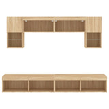 Mobili TV a Muro con LED 6pz Rovere Sonoma Legno truciolato