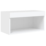 Mobili TV a Muro con LED 5pz Bianchi in Legno truciolato