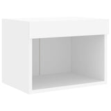 Mobili TV a Muro con LED 5pz Bianchi in Legno truciolato