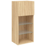 Mobili TV a Muro con LED 5pz Rovere Sonoma Legno truciolato