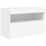 Set Mobili TV a Muro 7 pz con Luci LED Bianco