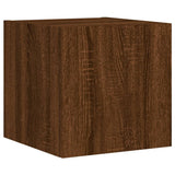 Mobili TV a Muro con LED 6pz Rovere Marrone Legno truciolato