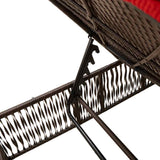 Lettino prendisole con Cuscino in Polyrattan Marrone