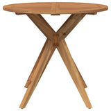 Tavolo da Giardino Rotondo 85x75cm in Legno Massello di Acacia