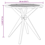 Tavolo da Giardino Rotondo 85x75cm in Legno Massello di Acacia