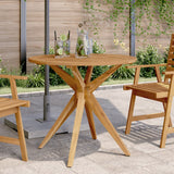 Tavolo da Giardino Rotondo 85x75cm in Legno Massello di Acacia