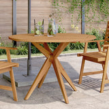 Tavolo da Giardino Rotondo 110x75cm in Legno Massello Acacia