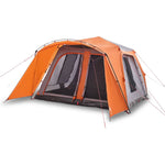 Tenda Famiglia Portico 9 Pers. Grigio Arancione Rilascio Rapido