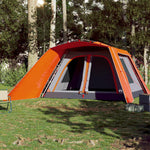 Tenda Famiglia Portico 9 Pers. Grigio Arancione Rilascio Rapido