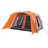 Tenda Famiglia Portico 9 Pers. Grigio Arancione Rilascio Rapido