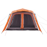 Tenda Famiglia Portico 9 Pers. Grigio Arancione Rilascio Rapido