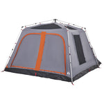 Tenda Famiglia Portico 9 Pers. Grigio Arancione Rilascio Rapido