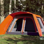 Tenda Famiglia Portico 9 Pers. Grigio Arancione Rilascio Rapido