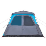 Tenda Familiare a Cupola 6 Persone Blu a Rilascio Rapido