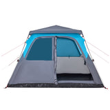 Tenda Familiare a Cupola 6 Persone Blu a Rilascio Rapido