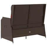 Panchina da giardino reclinabile con Cuscini in Polyrattan Marrone