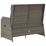 Panchina da giardino reclinabile con Cuscini in Polyrattan Grigio