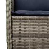 Panchina da giardino reclinabile con Cuscini in Polyrattan Grigio