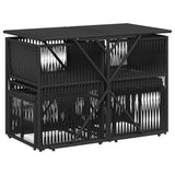 Set da pranzo da giardino da 7 pz con Cuscini in Polyrattan Nero