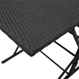 Set da pranzo da giardino da 7 pz con Cuscini in Polyrattan Nero