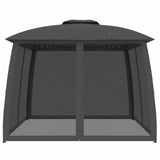 Gazebo Tetto Doppio e Pareti Rete Antracite 2,93x2,93 m Acciaio
