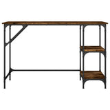 Scrivania Rovere Fumo 120x50x75cm Metallo e Legno truciolato