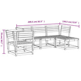 Set Salotto da Giardino 5 pz in Legno Massello di Douglas
