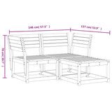 Set Divani da Giardino 3 pz in Legno Impregnato di Pino