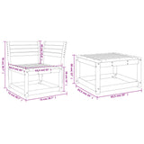 Set Divani da Giardino 3 pz in Legno Impregnato di Pino