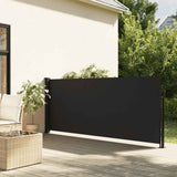 Tenda da Sole Laterale Retrattile Nera 140x500 cm