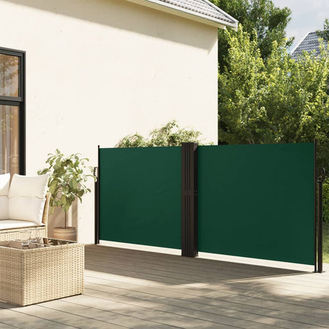 Tenda da Sole Laterale Retrattile Verde Scuro 140x600 cm