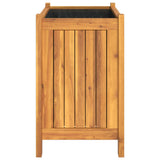 Fioriera Giardino con Rivestimento 54x31x50 cm Massello Acacia