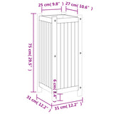 Fioriera Giardino con Rivestimento 31x31x75 cm Massello Acacia
