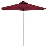 Ombrellone Giardino con Palo Acciaio Rosso Bordò 225x225x212 cm