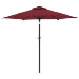 Ombrellone Giardino con Palo Acciaio Rosso Bordò 225x225x212 cm