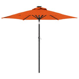 Ombrellone Giardino LED Palo Acciaio Terracotta 225x225x212 cm