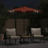 Ombrellone Giardino LED Palo Acciaio Terracotta 225x225x212 cm