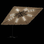 Ombrellone Giardino LED e Palo in Acciaio Marrone 290x290x238cm