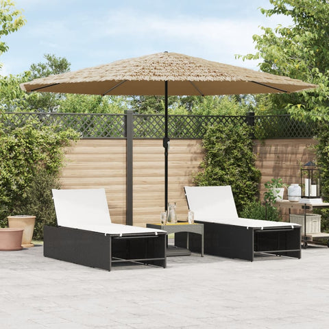 Ombrellone Giardino con Palo in Acciaio Marrone 388x388x248 cm