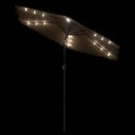 Ombrellone Giardino LED e Palo in Acciaio Marrone 223x223x213cm