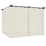 Gazebo con Tende Crema 3x3 m in Acciaio