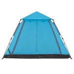 Tenda a Cupola da Campeggio 5 Persone Blu a Rilascio Rapido