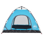 Tenda da Campeggio 3 Persone Blu a Rilascio Rapido