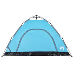 Tenda da Campeggio 4 Persone Blu a Rilascio Rapido