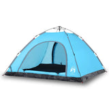 Tenda da Campeggio 5 Persone Blu a Rilascio Rapido