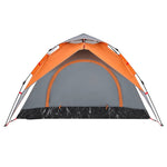 Tenda a Cupola 3 Persone Grigio e Arancione a Rilascio Rapido