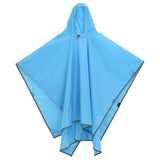 Poncho Antipioggia con Cappuccio Design 2 in 1 Blu 223x145 cm