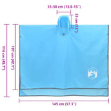 Poncho Antipioggia con Cappuccio Design 2 in 1 Blu 223x145 cm